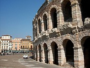 Roman Amphitheatre in the city of Verona, Italy, Europe