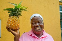 Woman with pineapple, Cabarete, Dominican Republic