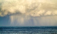 Storm clouds over Biscay coast, Basque Country, Spain