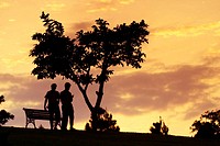 silhouette of 2 persons, 2 people silhouette