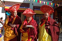 Senior monks at a festival Lama Yuru, Ladakh, India