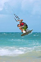 Man kiteboarding in Maui, Hawaii