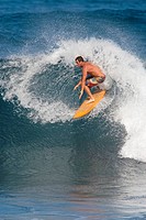 Man surfing in Maui, Hawaii