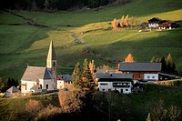 The church of Sankt Magdalena (Santa Maddalena), Villnößtal (Val di Funes), Trentino-Alto Adige, South Tyrol, Italy