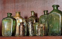 Old medical bottles