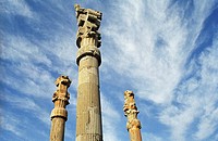 Three Persian Columns from Persepolis Ruins