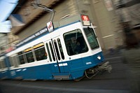 A tram in Zurich in Switzerland