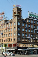 Philips building  City Hall square, Radhus Pladsen, street scene, Copenhagen, Denmark, Scandinavia, Europe
