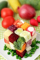 Cube of vegetables