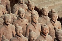 Unique faces of the Terra Cotta Warriors in Xi´an China