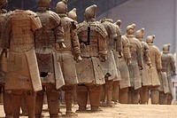 Rows of warriors at the Terra Cotta Army, Xi´an China
