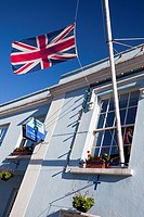 England Devon Dartmouth Conservative Club Detail of Union Jack Flag