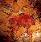 Bison  Painting of the Altamira cave  Santander  Cantabria Spain