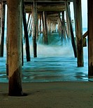 Waves under the Avalon Pier, Outer Banks, North Carolina during a hurricane