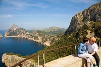Mal Pas viewpoint in Formentor cape.  Serra de Tramuntana (World Heritage Site by UNESCO). Mallorca. Balearic Island. Spain.