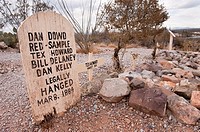 Tombstone, Arizona - A grave marker in the cemetary known as ´Boot Hill´