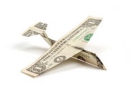 Airplane made of dollar bills