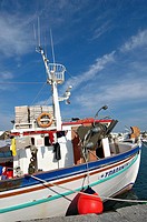Greek fishing boat docked in the Greek Isles