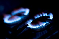 Gas rings on a hob