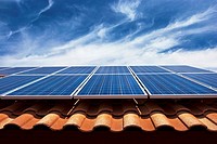 Solar PV collector on tile roof, Phoenix Arizona USA