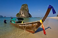 Long Tail Boat, Phranang Cave Beach, Krabi, Thailand