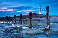 England, Tyne & Wear, St Mary´s Lighthouse  St Marys Island and Lighthouse, a popular tourist destination near Whitley Bay
