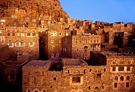 Asia,Yemen,Thula,Himyarite period, the town is very well preserved and includes traditional houses and mosques,stone houses view