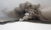 Here I Stand  A dramatic image of the ash plume of Eyjafjallajökull
