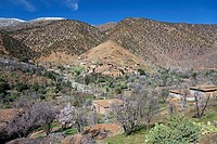 Morocco High Atlas Mountains Tin Mal Village with Oued Nfiss River Valley