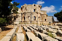 ruin of Saint Simeon Monastery, Qala´at Samaan, Qalaat Seman archeological site, Dead Cities, Syria, Middle East, West Asia