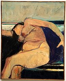 Reclining Nude - Pink Stripe, 1962, by Richard Diebenkorn American, 1922-1993, Oil on canvas, 30 3/4 x 24 3/4 in  78 1 x 62 9 cm, Metropolitan Museum ...