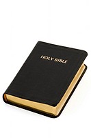 Holy Bible photographed in the studio on a white background