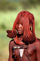 Himba girl with the typical hairstyle, Opuwo, Namibia