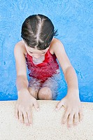 Shot of a Young Child Poolside