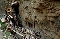 Buddhist Hanging Monastery on the side of Mount Heng in Shanxi, China.