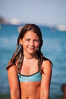 10 years old girl at the beach