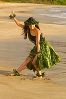 Hula on the beach at Palauea, Maui, Hawaii