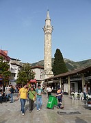 TURKEY. Street scene with minaret, Antakya formerly Antioch in Hatay Province.