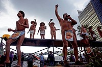 Mexican farmers protest naked in Mexico City. The indigenous organization called ´400 pueblos, ´ or 400 towns, have been protesting naked daily in Mex...