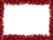 Christmas Tinsel as a border isolated against a white background