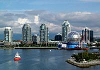 The False Creek waterfront in Vancouver in British Columbia, Canada