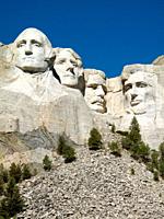 The Mount Rushmore National Monument in the Black Hills in South Dakota, United States