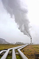 Nesjavellir Geothermal Power Station, South Iceland  It produces electricity and pumps hot water to the Greater Reykjavík Area