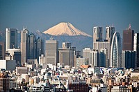 Tokyo City, Shinjuku District and Mount Fuji.