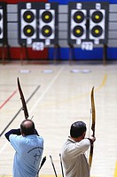 Archers firing arrows at the targets