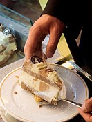Waiter serving a delicious cake  Cafe Mozart, Vienna