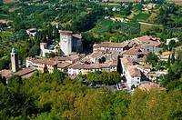 Italy, Asolo, view from the Rocca fortress.
