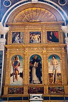 Polyptych of Saint Vincent Ferrer by Giovanni Bellini in the basilica of Santi Giovanni e Paolo, Venice, Veneto, Italy