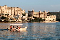 Udaipur City Palace with Tourist Boat