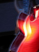Electric guitar glowing red